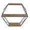 Kingston Living 24" Brown and Black Solid 3 Tier Hexagon Wall Shelf